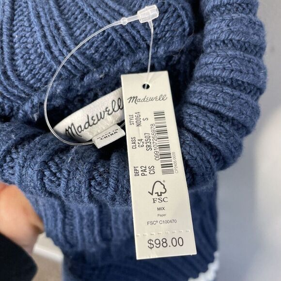 Madewell Navy and White Striped Turtleneck Sweater - Picture 16 of 16